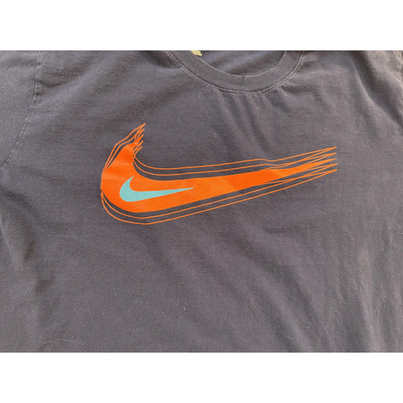 Nike Shirt Mens Extra Large Blue Red Swoosh Athletic Tee Graphic Logo XL Cotton - Picture 2 of 5